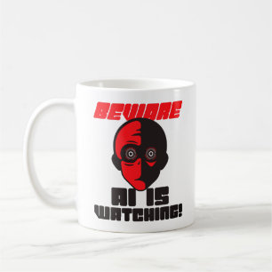 Tasse Classique Attention l'IA Observe Drôle de Ro