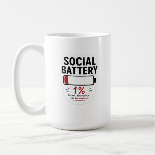 Tasse classique batterie sociale faible Tasse drôl