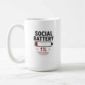 Tasse classique batterie sociale faible Tasse drôl