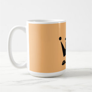 Tasse classique de style Crown noir avec nom de te
