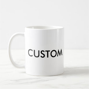 Tasse classique faite sur commande de BLANC de la
