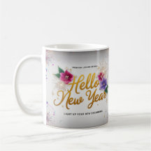 Tasse classique Feux d'artifice Floraux Bonne Anné
