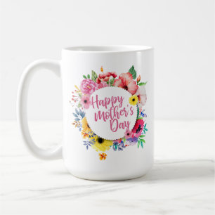 Tasse classique florale heureuse élégante du