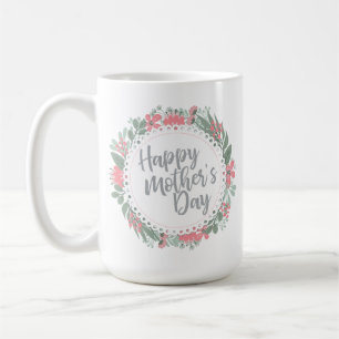 Tasse   classique florale heureuse élégante du