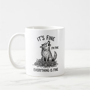Tasse Classique : Humour sur l'Anxiété du Loup Hur