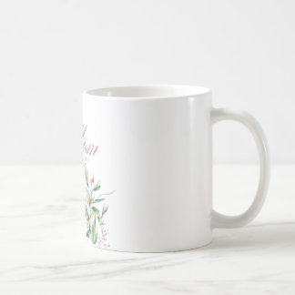 Tasse Classique Maman avec Feuillage Aquarelle Nom