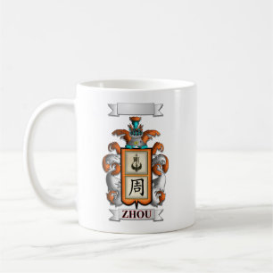 Tasse Classique Nom de Famille Zhou et Bouclier
