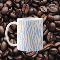 Tasse classique rayée zèbre bleu et beige – Élégan