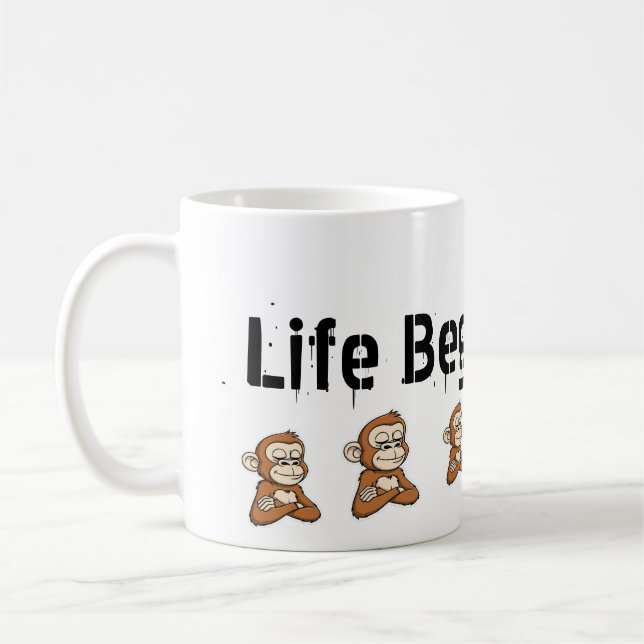 Tasse classique Singe confiant, 11 oz (Gauche)