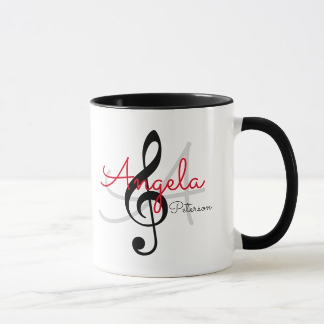 Tasse clef triplée monogrammée, musique (Droite)