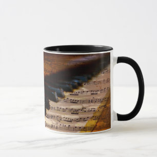 Tasse Clés vintages de piano de notes musicales du