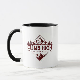 Tasse „Climb High Mountain“ – Handgezeichnetes Mot
