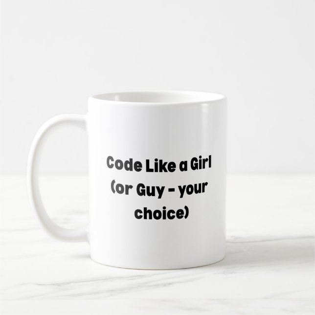Tasse 'Code Like a Girl' – Stärkendes Geschenk für (Links)