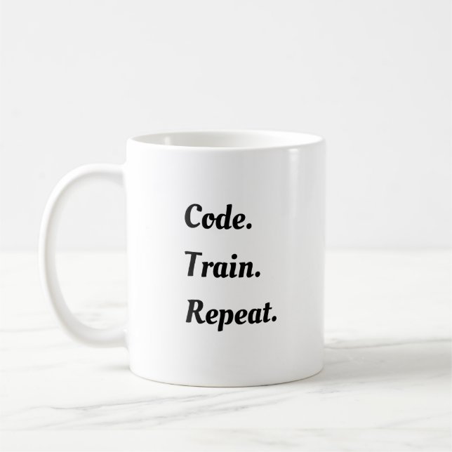 Tasse Code Train Repeat Ingénieur IA – Machine  (Gauche)