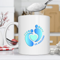 Tasse Cœur aux Pieds de Bébé Bleus