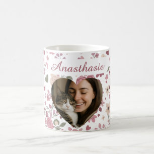 Tasse cœur avec photo de compagnie personnalisée F
