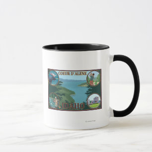 Tasse Coeur D'Alene, affiche de voyage d'IdahoScenic