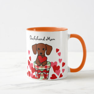 Tasse Coeur de bande dessinée de teckel