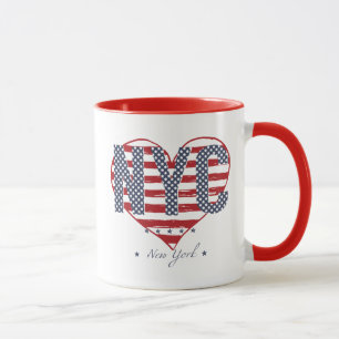 Tasse Coeur de drapeau américain de NYC