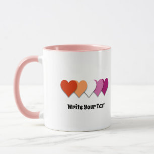 Tasse coeurs de fierté lesbienne