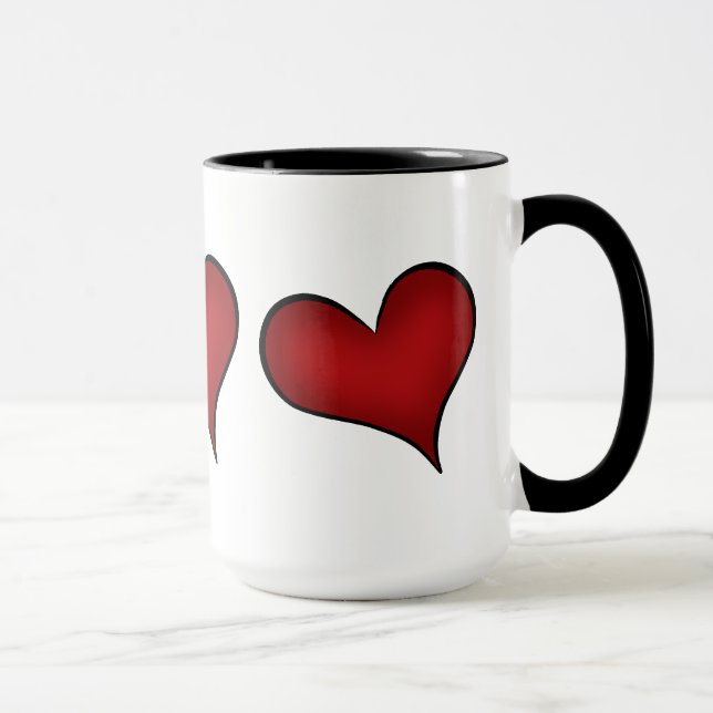 Tasse Coeurs rouges de la Saint Valentin (Droite)