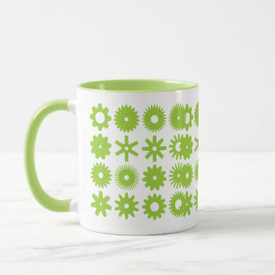 Tasse Cogs - Lime vert sur blanc