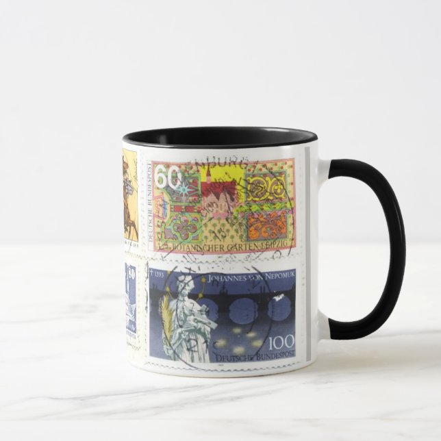 Tasse Collage 1 d'Allemand-Timbres (Droite)
