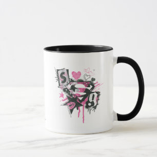 Tasse Collage de flaques et de griffonnages de Supergirl