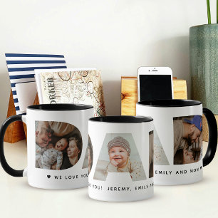 Tasse Collage Fête des Pères Photo Papa
