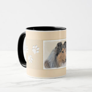 Tasse Collie (Rough) Peinture - Cute Original Dog Art