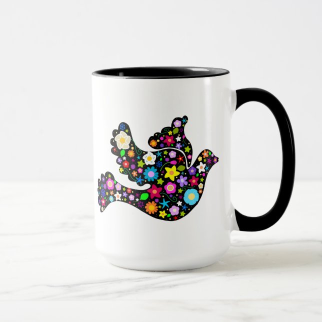 Tasse Colombe de fleurs d'été (Droite)