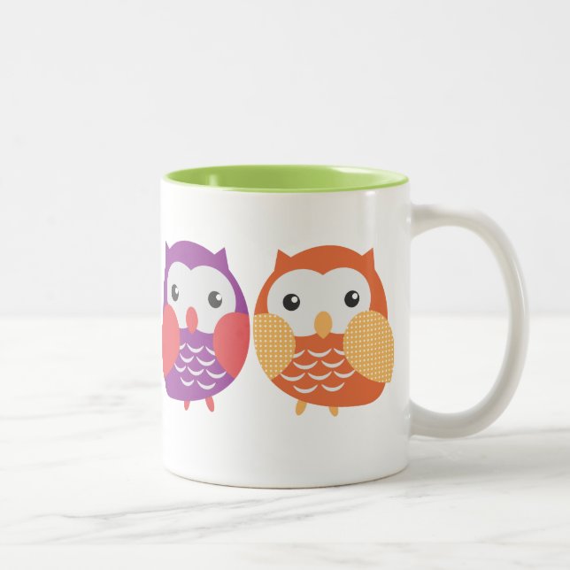Tasse colorée de hibou (Droit)