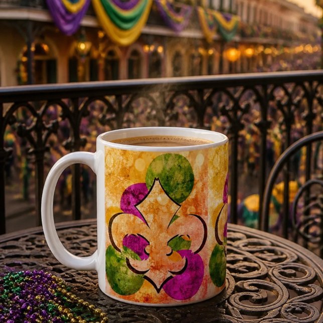 Tasse colorée Fleur-de-Lis (Créateur téléchargé)
