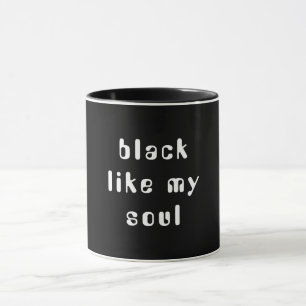 Tasse combinée noire avec la typographie