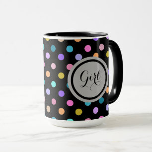 Tasse combinée partout de fille mignonne noire de