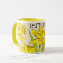 Tasse combo au design de la jonquille jaune ! 
