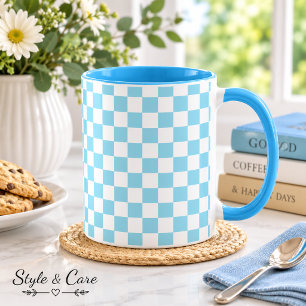 Tasse Combo Bleu Œuf de Robin avec Motif Carré Bla