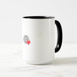 Tasse Combo Cœur Globe Tasse Cadeau Élégant