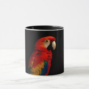 Tasse Combo Noir 4 Luxe avec Perroquet Écarlate