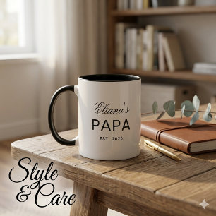 Tasse Combo Papa Texte Personnalisé Cadeau Personn