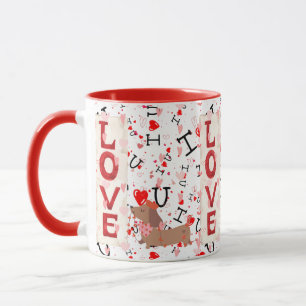 Tasse Combo Rouge Design Amour Saint-Valentin Chie