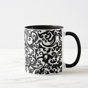 Tasse Conception de fond abstrait noir blanc mignon