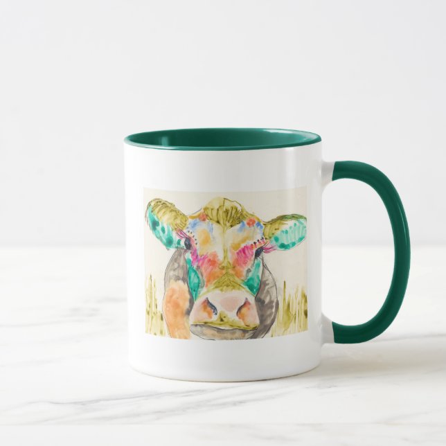 Tasse Conception de vache colorée (Droite)