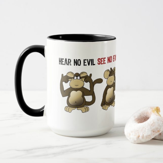 Tasse Conception drôle de bande dessinée de quatre (Avec donut)