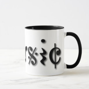 Tasse Conception du texte de musique