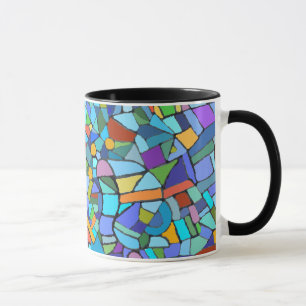 Tasse Conception en verre de tache abstraite