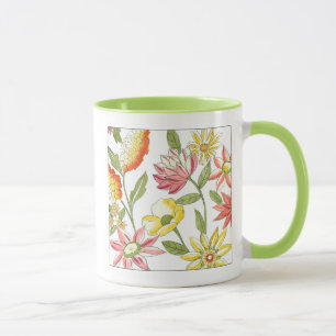 Tasse Conception florale de jardin avec l'arrière - plan