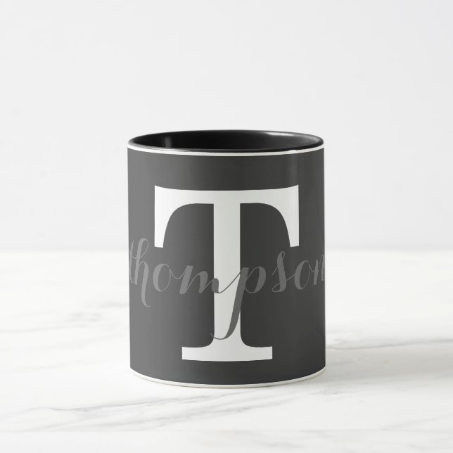 Tasse Conception simple de monogramme (Centre)