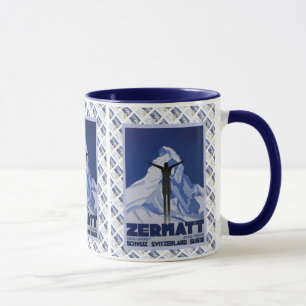 Tasse Conception vintage de Suisse, Zermatt