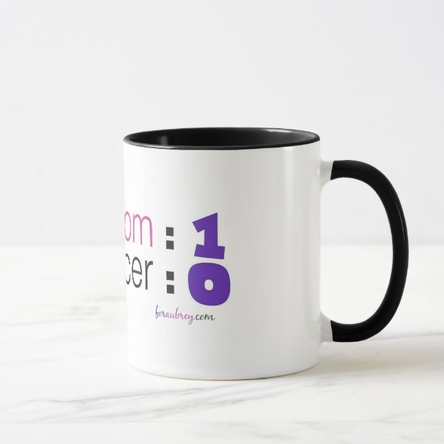 Tasse Conscience de Cancer - ma maman : 1 Cancer : 0 (Droite)